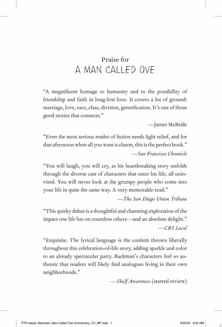 A Man Called Ove A Novel Book Cover