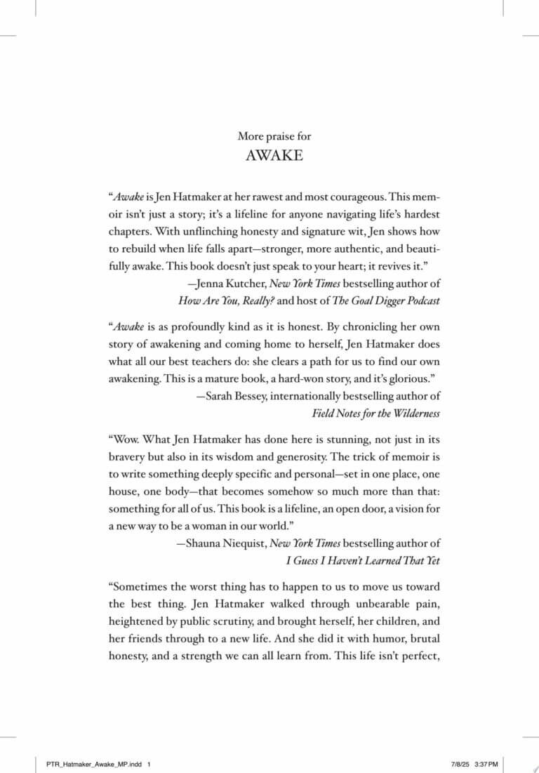 Awake a memoir by Jen Hatmaker Book Cover