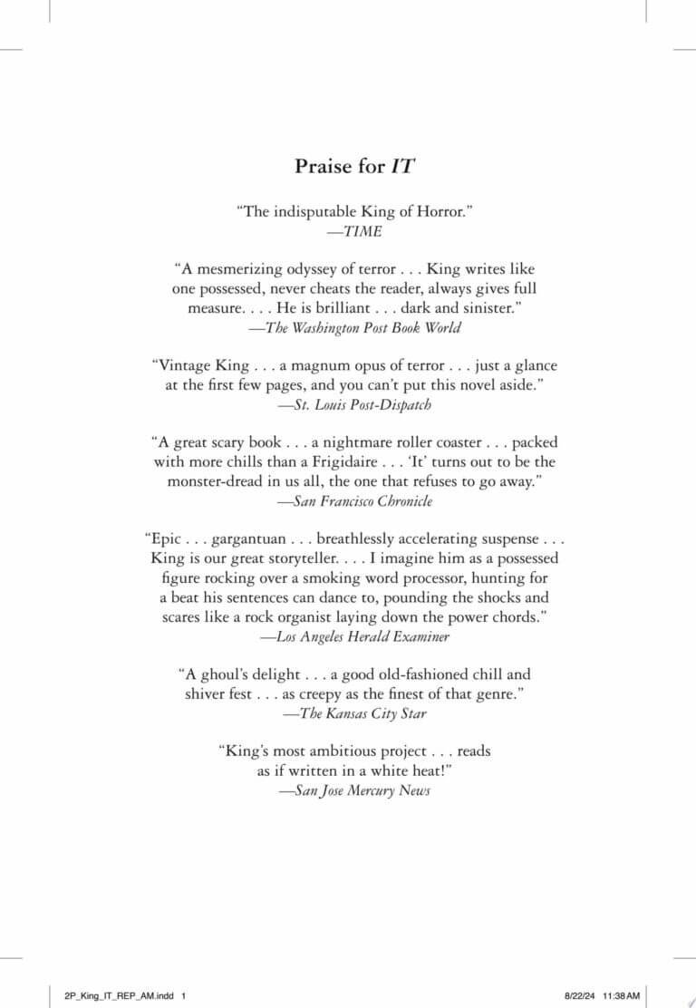 It by Stephen King Book Cover