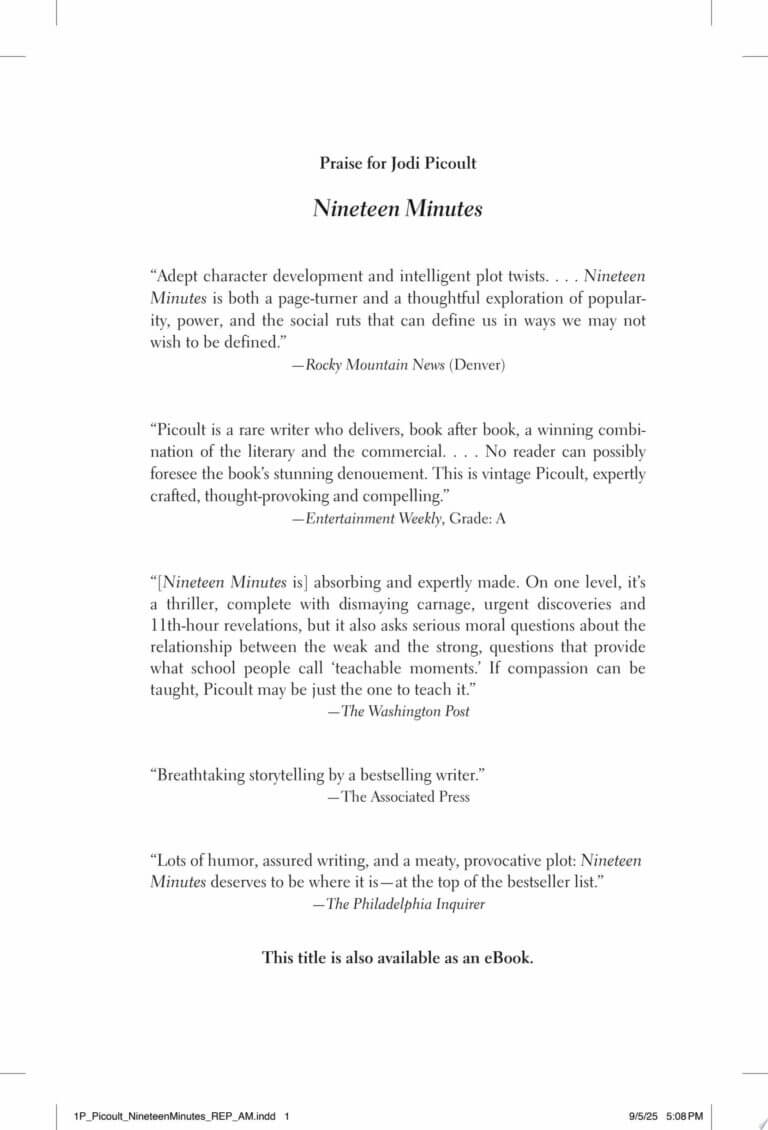 Nineteen Minutes Book Cover