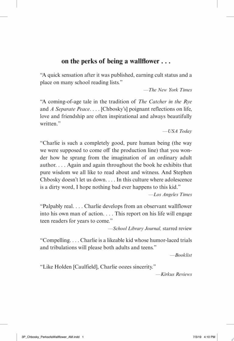 The Perks of Being a Wallflower Book Cover